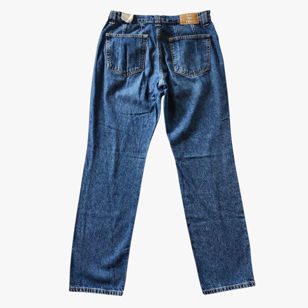 NWT We The Free People Crvy Siren Curvy Low Rise Straight Leg Blue Jeans sz 28 - Picture 2 of 7